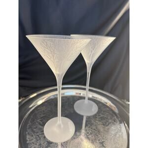 Set of 2 Belvedere Tall Martini Frosted Trees Glasses